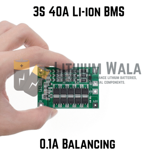 3S 40A BMS 11.1V 12.6V 18650 | 21700 Lithium Battery Protection Board with 100mA Balancing Feature in Pakistan